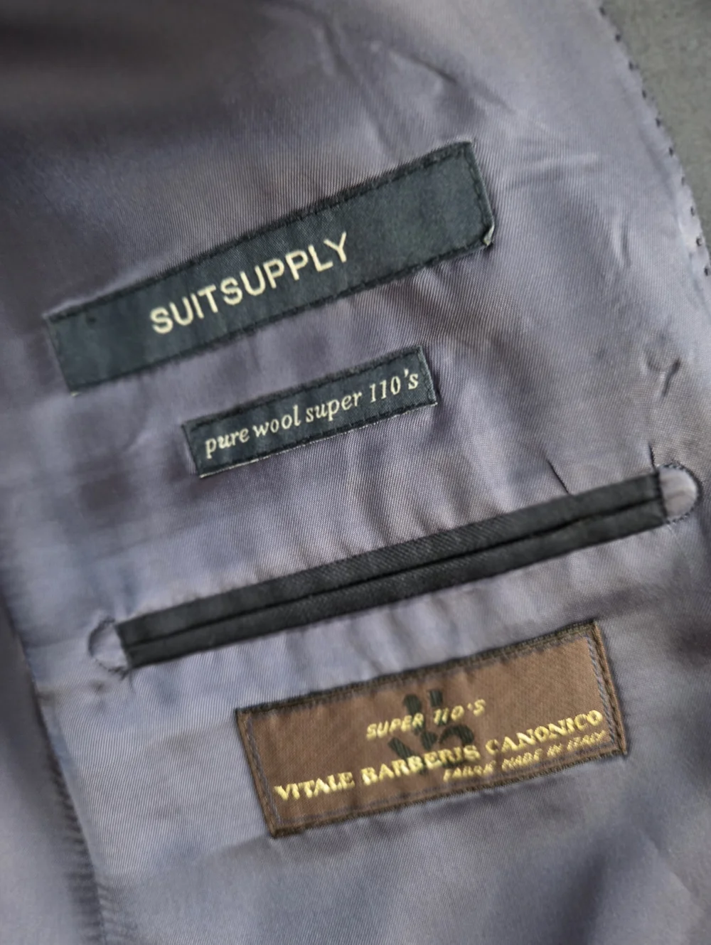 SUITSUPPLY Lazio Suit Jacket Navy Wool Size 40L